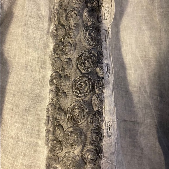 Olive green chiffon Blouse - Picture 5 of 9